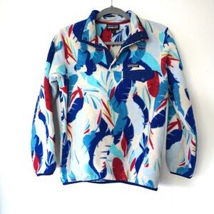 Patagonia Womens Synchilla Snap Pullover Feather Dance Fleece Sweater Sz Xs